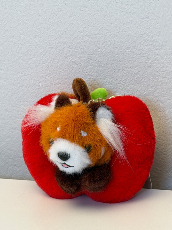 Red panda apple keychain
