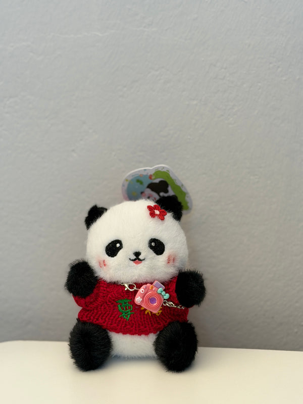 Christmas sweater panda keychain